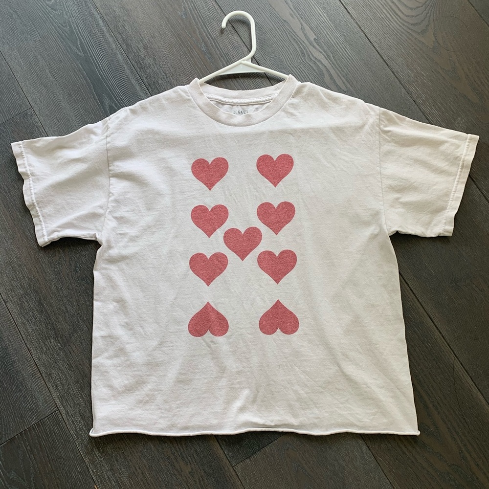 Brandy Melville rare white top hearts tee